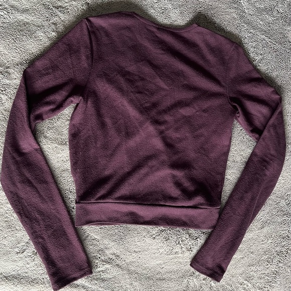 Simons Purple Crossover Crop Top - Picture 3 of 3